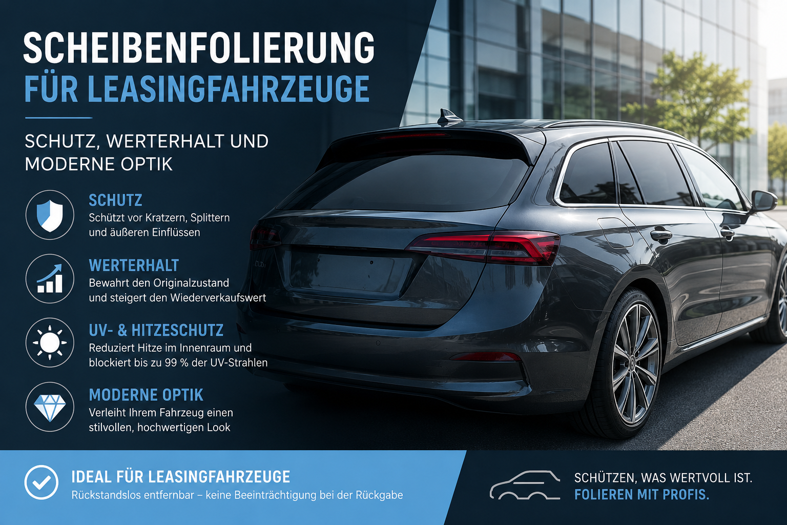 Scheibenfolierung für Leasingfahrzeuge – Scheibenfolierungszentrum München